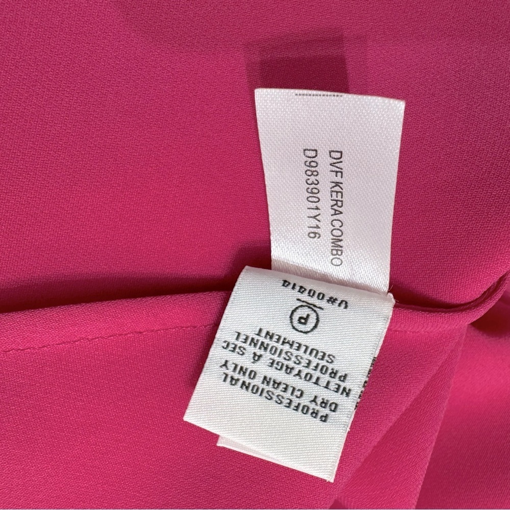 NEW $368 DIANE VON FURSTENBERG KERA COMBO VIVID PINK ORANGE DRESS 6 - Picture 12 of 12